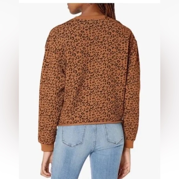 Blank NYC Caramel Brown Leopard Print Sweatshirt NWT New Size Medium - Picture 7 of 13